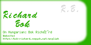 richard bok business card